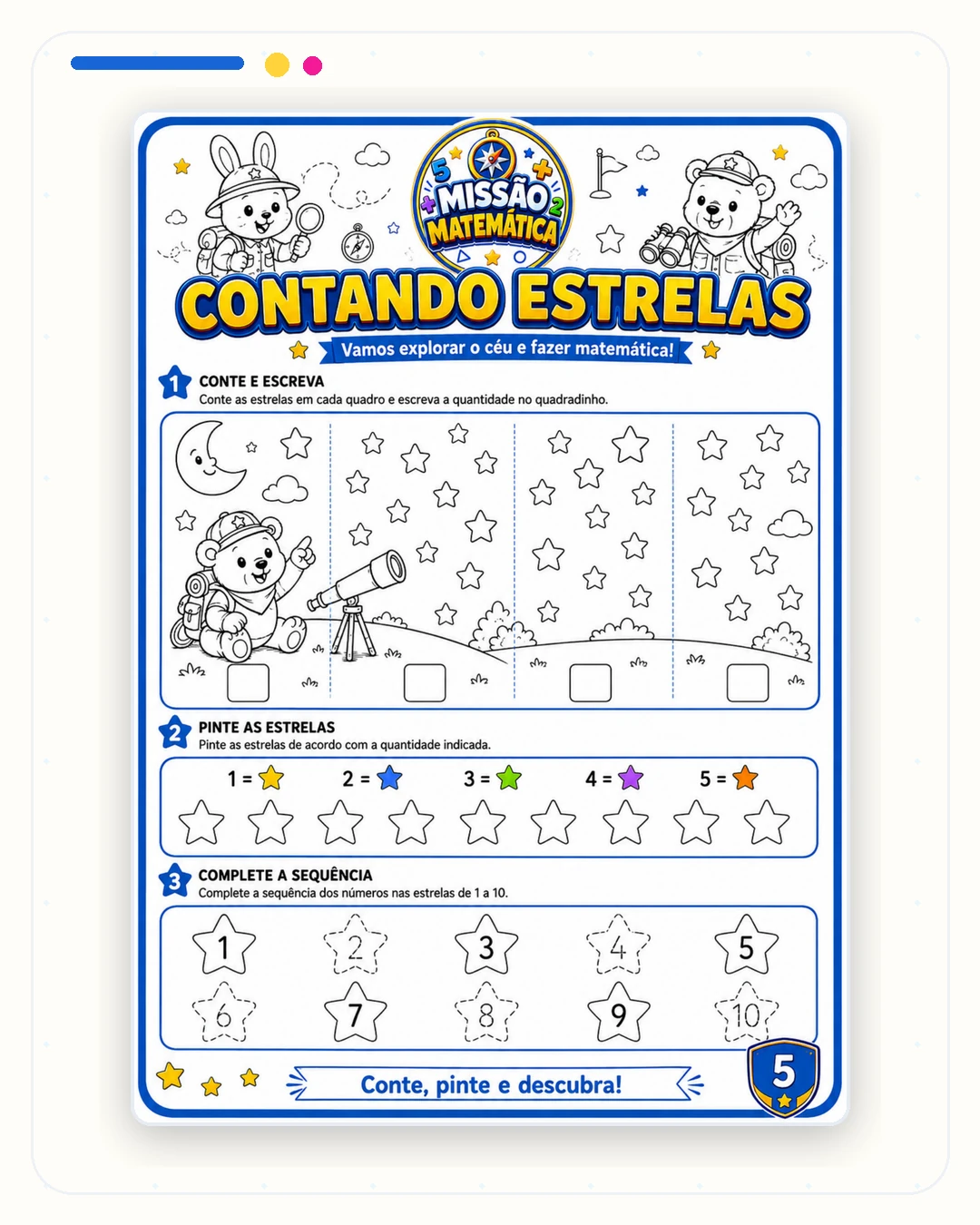 Página interna de desenhos matemáticos para colorir